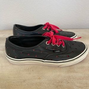Black and Red Leather Vans
